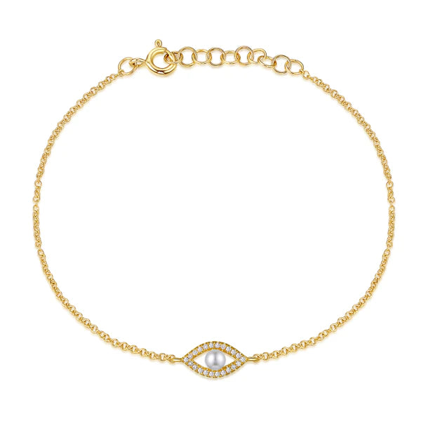 Pearl Diamond Eye Bracelet