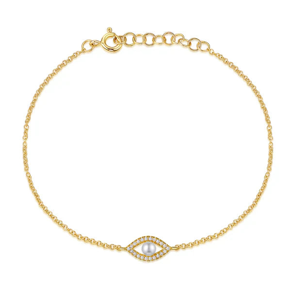 Pearl Diamond Eye Bracelet