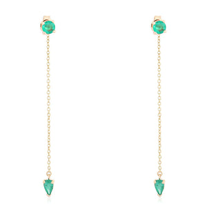 Gemstone Stud Drop Pear Earring