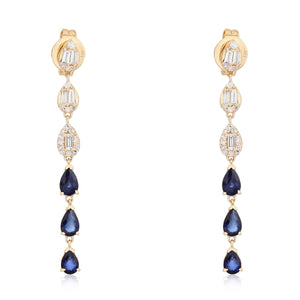 Sapphire & Diamonds Drop Earrings