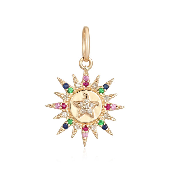 Medallion Sun & Star Multicolor Charm