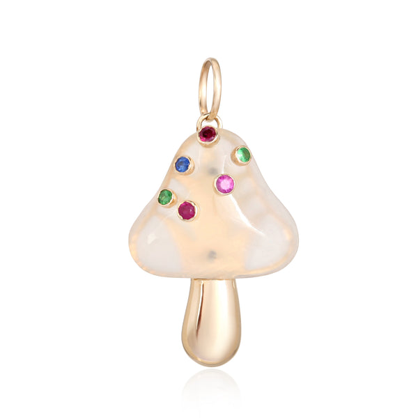 Transparent Mushroom Charm Color Sapphires