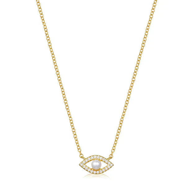 Pearl Eye Diamond Necklace