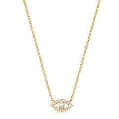 Pearl Eye Diamond Necklace