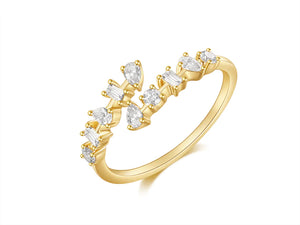Multishape Diamond Wrap Ring Size 7