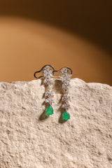 Pendant Diamond & Pear Emerald Earrings