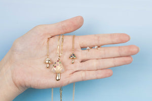 Transparent Mushroom Charm Color Sapphires