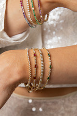 Lab Diamond Tennis Bracelet 3 Prongs