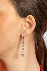 Lab Diamond Round and Pear Drop Earring