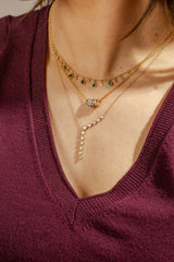 Diamond Bezel Lariat Necklace