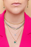 Sapphire Tennis with Pear Diamond Shape Necklace*