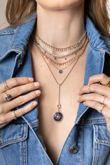 Lapis Lazuli Sun and Star Medallion Charm