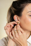 Gold Pear Shape Chunky Earrings
