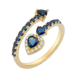 Gemstone Pear or Heart Wrap Ring*