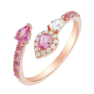 Gemstone Pear or Heart Wrap Ring*