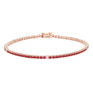 Ruby and Diamonds Tennis Bracelet