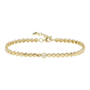 Solitaire Round Cut Diamond Golden Bracelet