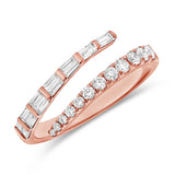 Twist Half Baguette Half Graduated Pinky Ring