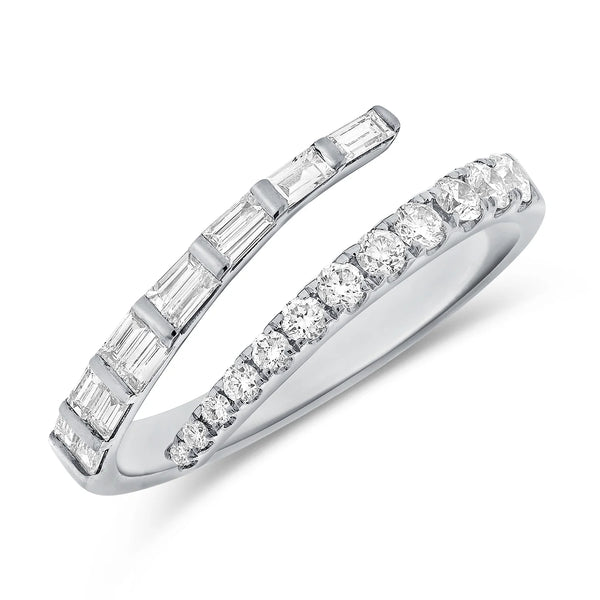 Twist Half Baguette Half Graduated Pinky Ring