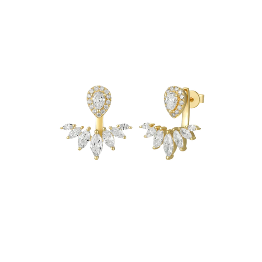 Lab Diamond Pear With Marquise Jacket Earrings