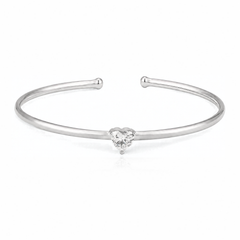Lab Grown Diamond Heart Flexible Bangle