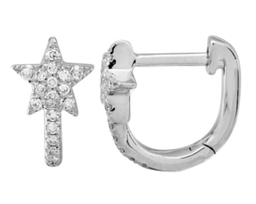 Small Star Diamond Huggies