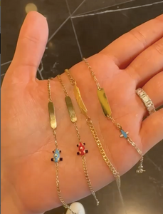 Italian Red Enamel Racing Car ID Baby Bracelet - 18K Solid Gold