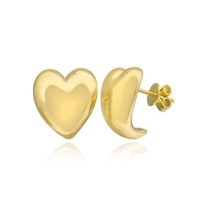 Gold Heart Shape Chunky Earrings*