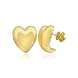 Gold Heart Shape Chunky Earrings*