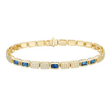 Gold Pave and Gemstone Square Gemstone Bracelet