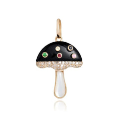 Mushroom Black Onyx Charm