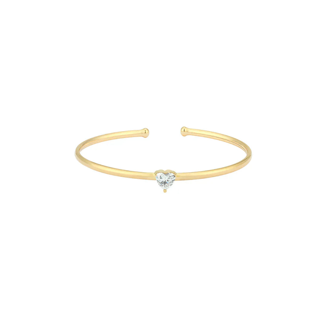 Lab Grown Diamond Heart Flexible Bangle