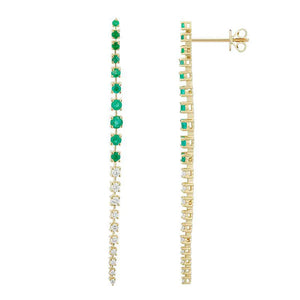 Emerald and Diamonds Drop Earrings