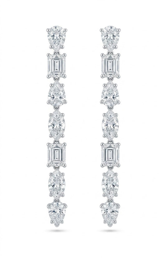 Lab Diamond Multishape Drop Earrings
