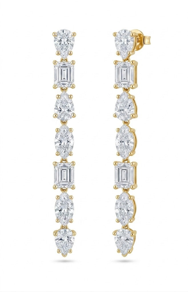 Lab Diamond Multishape Drop Earrings