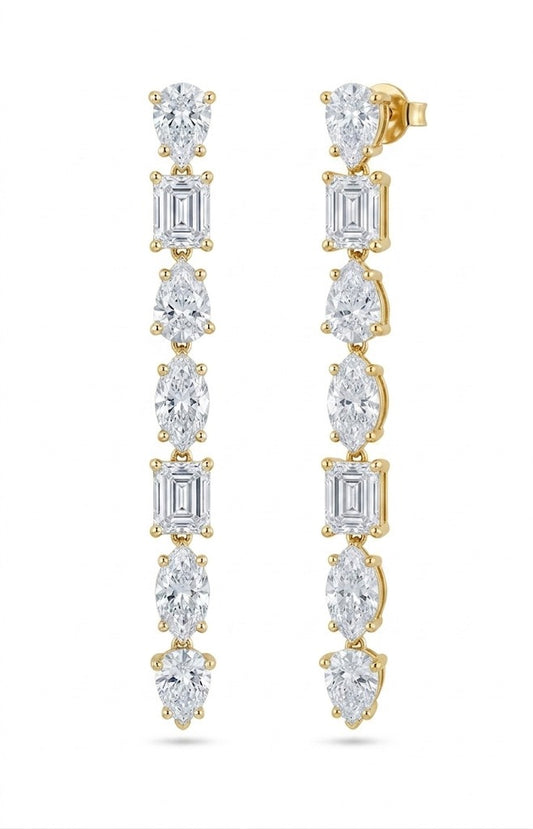 Lab Diamond Multishape Drop Earrings