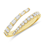 Twist Half Baguette Half Graduated Pinky Ring