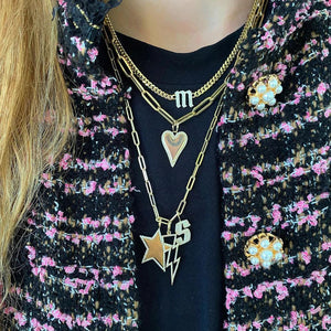 Cutout Lightning Bolt Charm - YG