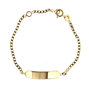 Curb Chain ID Baby Bracelet - 18K Solid Gold