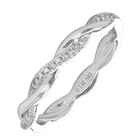 Braided Gold and Diamond Pinky Ring