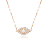 Evil Eye Outline Diamond Necklace