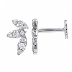 Half Flower Flat Back Earrings