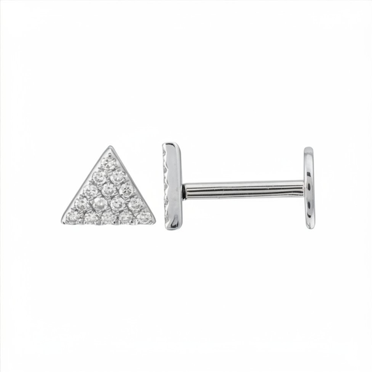 Triangle Diamond Flat Back Earrings