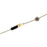 Enamel White Flower ID Baby Bracelet - 18K Solid Gold