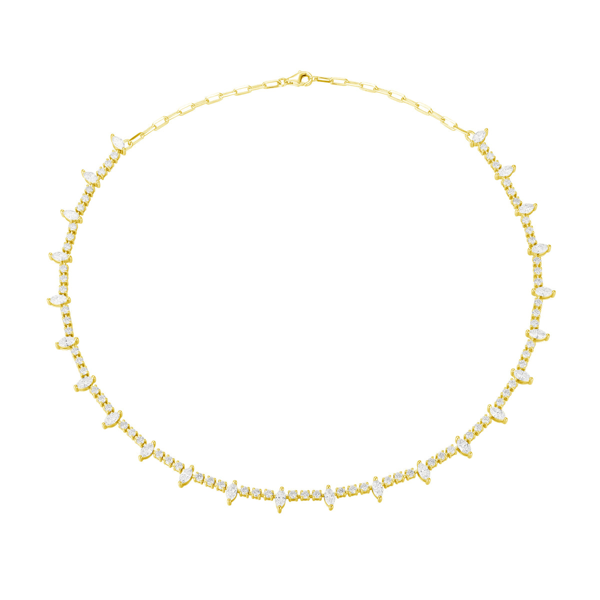 Lab Diamond Round and Marquise Tennis Choker