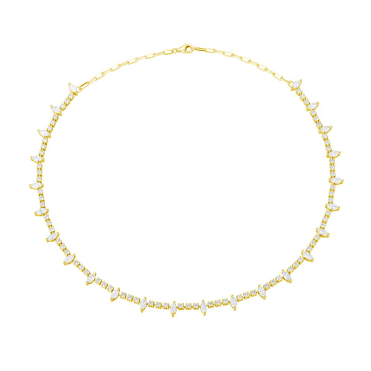 Lab Diamond Round and Marquise Tennis Choker