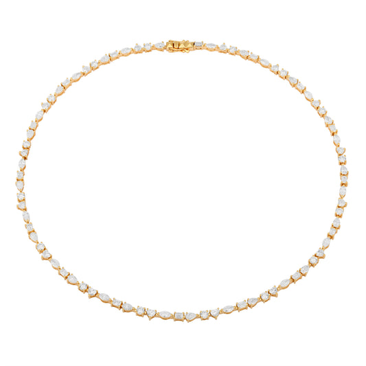 Lab Diamond Multishape Tennis Necklace