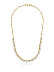 Diamond Dangling Ball Chain Necklace