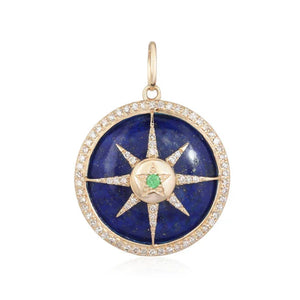 Lapis Lazuli Sun and Star Medallion Charm