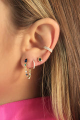 Pear Sapphire Bezel Piercing Stud